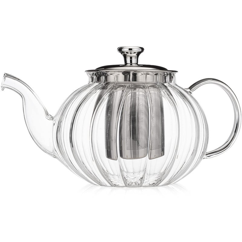 Teabloom Vienna Glass Teapot â€“ Stain-Free Heatproof Glass â€“ Stovetop Safe â€“ Removable Stainless Steel Infuser â€“ Perfect for Loose Leaf Tea â€“ 37 oz. / 1100 ml (3-4 Cups) - Image 4